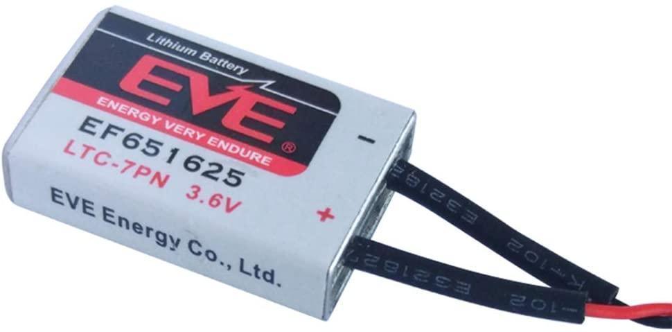 2pcs EVE EF651625 for Speed Campagnolo Bicycle Battery 3.6V Lithium Battery LTC-7PN EVE, Industrial Battery, Non-Rechargeable EF651625X-2lines EVE