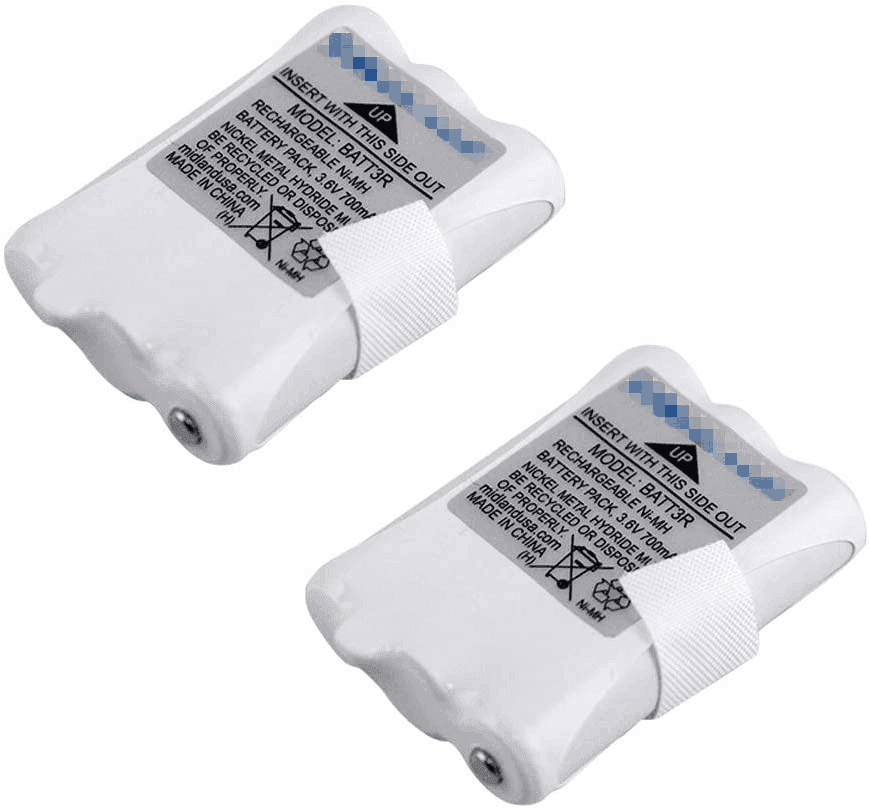 2pcs Midland BATT3R for AVP14 MID-AVP14 LXT600 LXT-600 LXT630 LXT-630 X-Talker Radios Battery 3.6V 1000mAh Ni-MH Battery Commerical Battery, Phone Battery, Rechargeable BATT3R MIDLAND