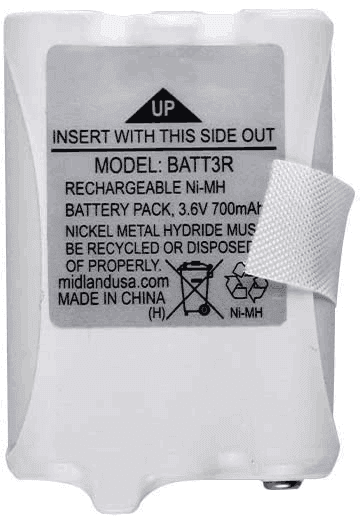 2pcs Midland BATT3R for AVP14 MID-AVP14 LXT600 LXT-600 LXT630 LXT-630 X-Talker Radios Battery 3.6V 1000mAh Ni-MH Battery Commerical Battery, Phone Battery, Rechargeable BATT3R MIDLAND