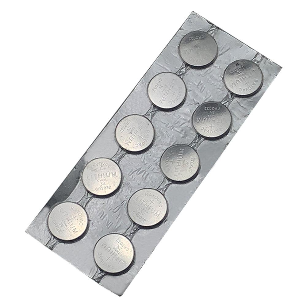 10pcs RAYOVAC CR2032 for Car Key Remote Control Electric Scale batteries 3V Lithium Battery DL2032 button batteries, Non-Rechargeable CR2032R-10 RAYOVAC