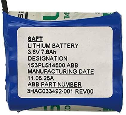 SAFT 3HAC033492-001 For ABB Robot Battery 3.6V Lithium Battery 1S3P LS14500 Industrial Battery, Non-Rechargeable, Stock In Canada, Stock In Mexico, Stock In USA 3HAC033492-001 SAFT