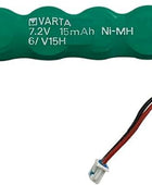 Varta 6/V15H for CMOS Resume RTC Symbol MC9090-GK0HJEFR7US, MC9090-GK0HJEFR8ER, MC9090-GK0HJEFR9CN, MC9090-GK0HJEQA6WR, MC9090-GK0HJFFA60HJFFA6090-G6WR WR 7.2V 15mAh NI-MH battery Rechargeable 6/15H VARTA